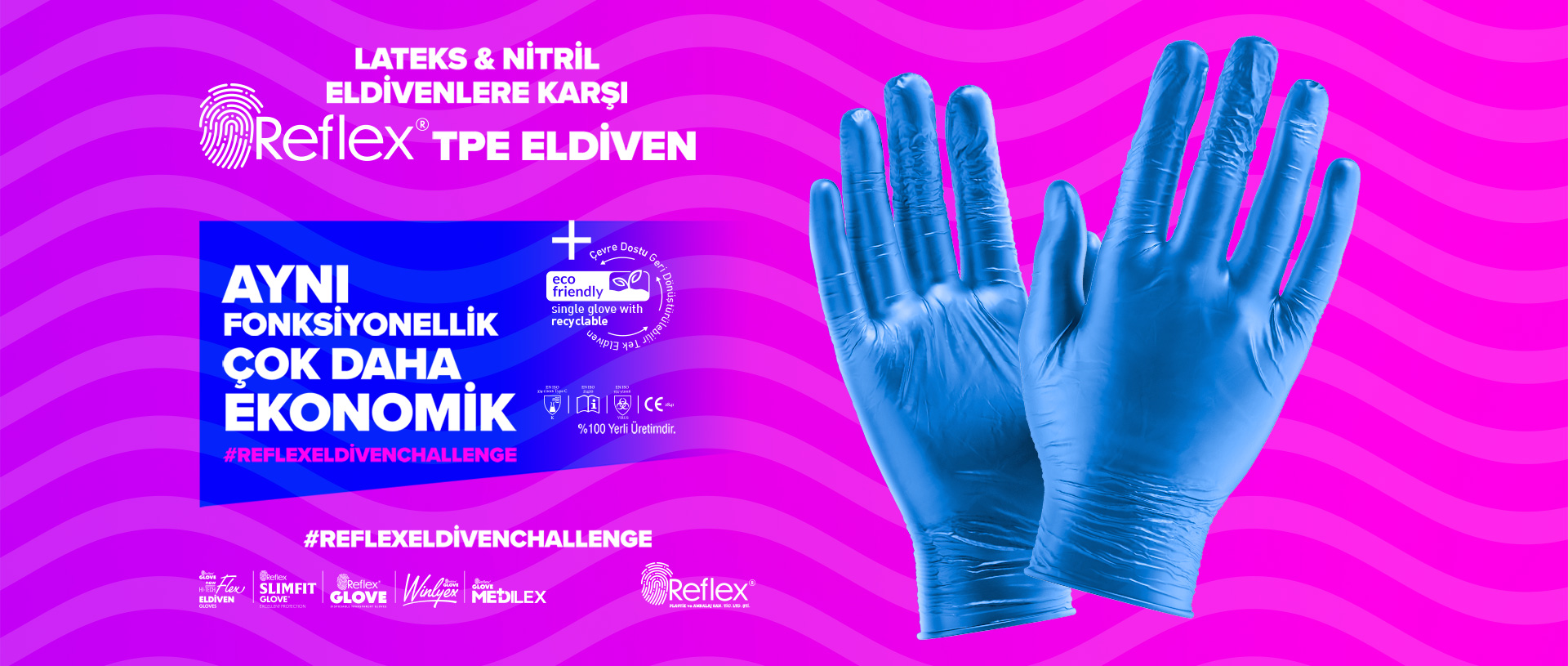 Medikal, Endüstriyel ve Gıda Kullanımı için REFLEX Tek Kullanımlık Eldiven Tedariği